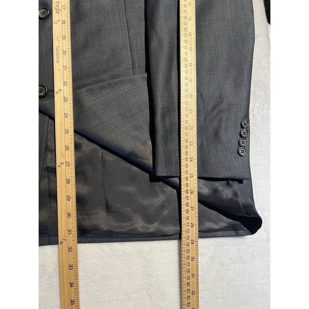 Vito Rufolo Italy Mens 46R 39x31 Gray with Ice Blue Stripe Super 100s Suit Note - Picture 11 of 16
